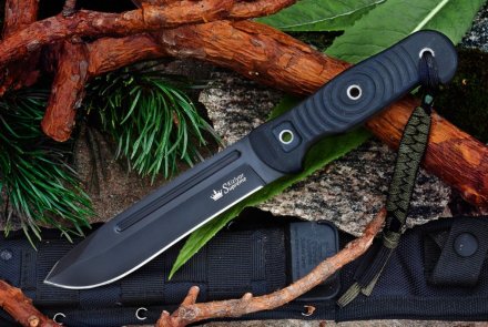 Нож Kizlyar Supreme Maximus AUS-8 bt v2 (Черный, Черная рукоять, Черные ножны), 4650065050838