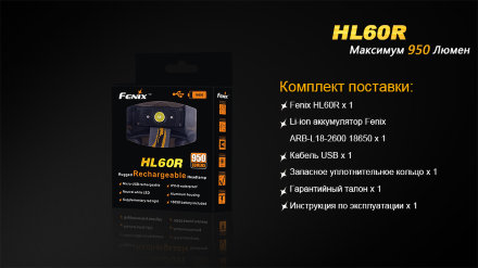 Fenix HL60R поврежденная упаковка, HL60Ropen