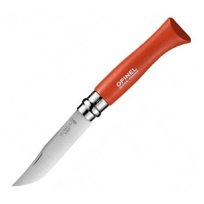 Нож Opinel №8 Trekking, нержавеющая сталь, красный, блистер вскрытый, 001981open
