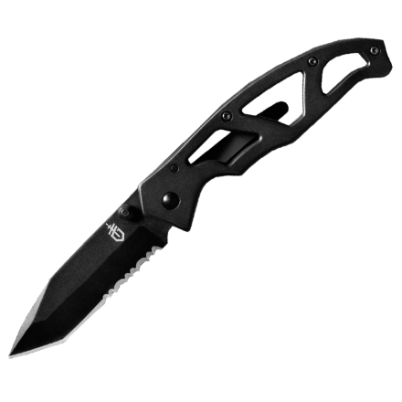 Нож Gerber Paraframe Tanto Clip Foldin Knife, блистер, прямое-серрейторное лезвие вскрытый, 31-001731open
