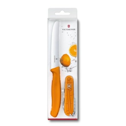 Набор Victorinox Color Twins оранжевый нож для овощей+ Spartan, лезвие 8 см, 12 функ, 1.8901.L9