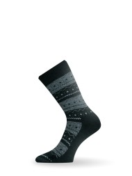 Носки Lasting TWP 686, wool+polypropylene, черный с серым рисунком, размер XL, TWP686-XL