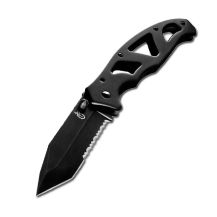 Нож Gerber Paraframe 2 Tanto Clip Folding Knife, блистер, прямое-серрейторное лезвие вскрытый, 31-001734open