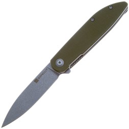 Уцененный товар Складной нож G10 OD Green SENCUT (вскрытая упаковка)Bocll II D2 Steel Gray Stonewashed Handle