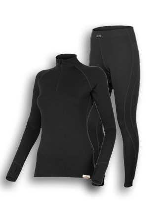 Комплект женского термобелья Lasting, черный - футболка LAURA и штаны WASA