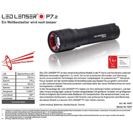 Фонарь Led Lenser P7.2 (картон уп) 9407