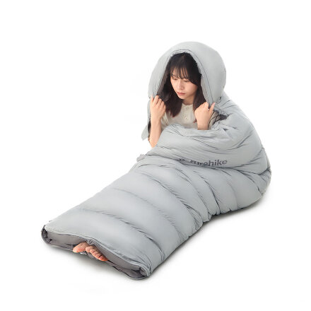 Ультралёгкий спальный мешок Naturehike RM80 Series Утиный пух серый Size L, 6927595707210
