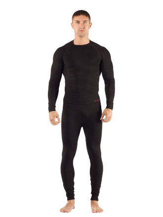 Комплект мужского термобелья Lasting, черный - футболка Apol и штаны Ateo S-M, Apol9090SM_Ateo9090SM
