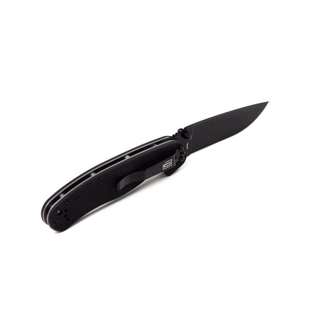 Нож-полуавтомат Ontario RAT-1 рукоять черная, клинок черный, 8871