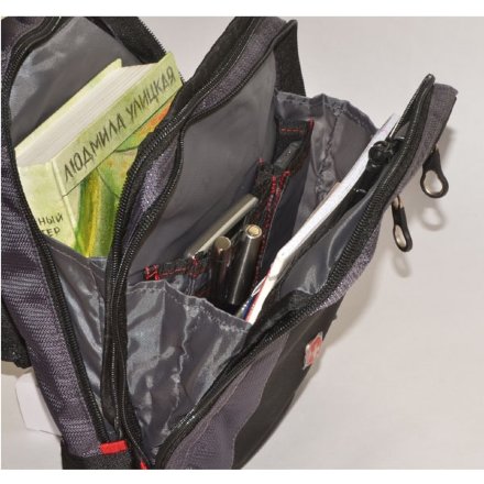 Сумка Wenger Vertical Boarding Bag, дорожная, для документов, черный/серый (1092238)
