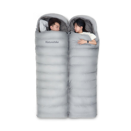 Ультралёгкий спальный мешок Naturehike RM40 Series Утиный пух серый Size L, молния слева, 6927595707173L