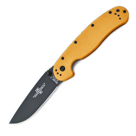Нож Ontario RAT-1 клинок черный D2, рукоять оранжевая, 8868OR