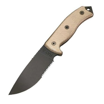 Нож Ontario RAT 5 микарта, клинок черный, 8638R