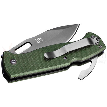 Нож Kizlyar Supreme Ute 440C StoneWash Green G10, 4650065055796