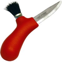 Нож Morakniv Karl-Johan для грибов, нержавеющая сталь, цвет красный, щетка из конского волоса, 12206