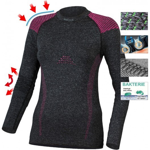 Футболка женская TELA/ дл. рукав/ cинтетика / черная/ XXS-XS, TELA-8940XXSXS (В зип пакете)