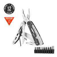 Мультитул Ganzo G304 (17 в 1) серебристый со съемными полноразмерными ножницами