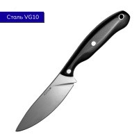 Нож с фиксированным лезвием Vostron Pika сталь VG10 с черными ножнами из кайдекса и темляком из паракорда VSSP10V-K