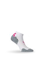 Носки Lasting RUN 004, microfiber+polypropylene, белый с пурпурной полоской