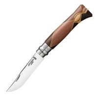 Уцененный товар Нож Opinel №8 Chaperon, рукоять африканское дерево, футляр, 001399 (Сломан кончик клинка)