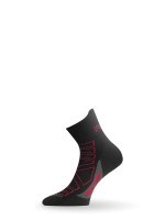 Носки Lasting RPC 903, microfiber+polypropylene, черный с серой подошвой и красной полоской