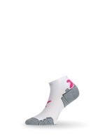 Уцененный товар Носки Lasting RUN 004, microfiber+polypropylene, белый с пурпурной полоской, размер XL, RUN004XL(витрин.образец)