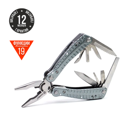 Мультитул Ganzo G105 (19 в 1) серебристый