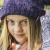 Водонепроницаемая детская шапка DexShell Kid's Beanie Cable Twin Pompom фиолетовый