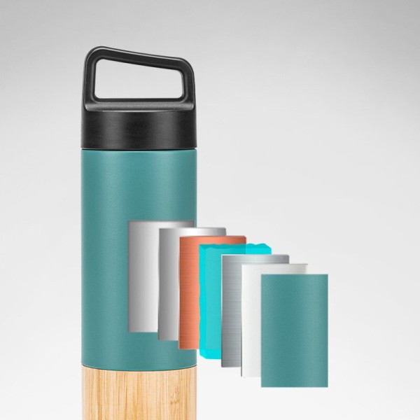 Термос Naturehike NH20SJ035 530мл, голубой, бамбуковый, 6927595763391