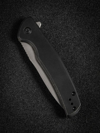 Складной нож SENCUT Tynan 10Cr15CoMoV Steel Gray Stonewashed Handle Stainless Black