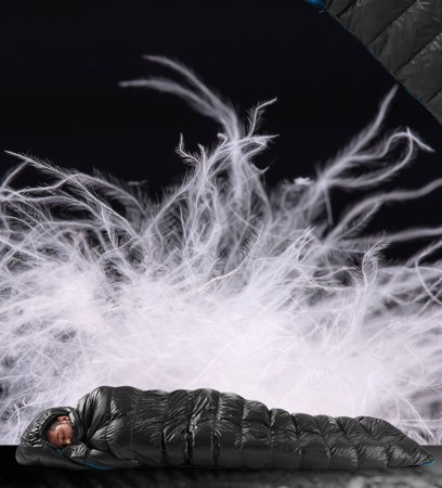 Мешок спальный Naturehike CW400 NH18C400-D с гусинным пухом, размер L, черный