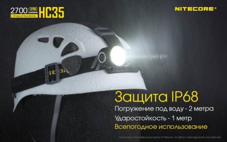Уцененный товар Фонарь налобный Nitecore HC35,19064 (Б/У. Состояние хорошее. Нет оголовья(эластичных ремешков)