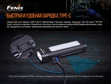 Фонарь Fenix индустриальный WT16R 300 люмен (Вскрытая, поврежденная упаковка)