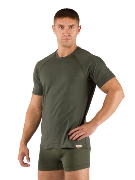 Уцененный товар Футболка мужская Quido/ кор. рукав/ шерсть 160/ зеленый / M, Quido6262M(Витринный образец)