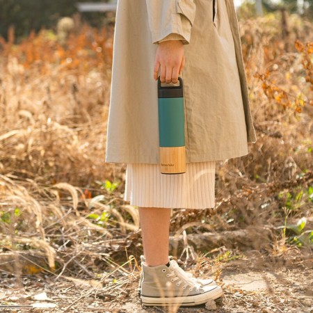 Термос Naturehike NH20SJ035 530мл, голубой, бамбуковый, 6927595763391