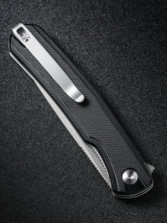 Складной нож SENCUT Scitus D2 Steel Gray Stonewashed Handle G10 Black