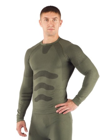 Футболка мужская Apol/ дл. рукав/ синтетика/ зеленый