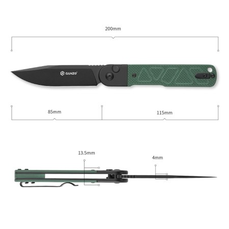 Нож Ganzo G767PT-GB зеленый