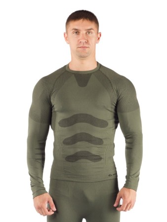 Футболка мужская Apol/ дл. рукав/ синтетика/ зеленый