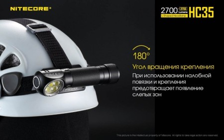 Уцененный товар Фонарь налобный Nitecore HC35,19064 (Б/У. Состояние хорошее. Нет оголовья(эластичных ремешков)