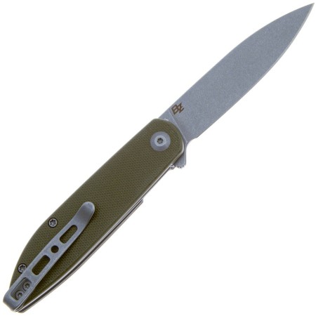 Складной нож SENCUT Bocll II D2 Steel Gray Stonewashed Handle G10 OD Green