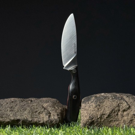 Нож с фиксированным лезвием Vostron Pika сталь VG10 с черными ножнами из кайдекса и темляком из паракорда VSSP10V-K