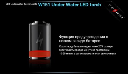 Уцененный товар Фонарь для дайвинга Ferei W151B CREE XM-L (теплый свет диода) витринный образец