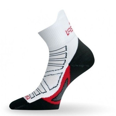 Носки Lasting RPC 093, microfiber+polypropylene, белый с черной подошвой и красной полоской