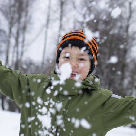 Водонепроницаемая детская шапка DexShell Children Beanie Stripe оранжевый/черный