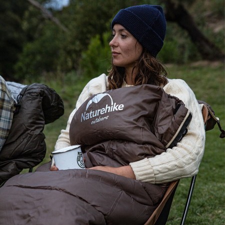 Спальный мешок Naturehike U Series Двойной хлопок осень-зима коричневый U350