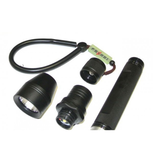 Уцененный товар Фонарь для дайвинга Ferei W152 CREE XM-L (холодный свет диода)Б/У. В комплектации нет заниженных 2-х аккумуляторов(без платы защиты)