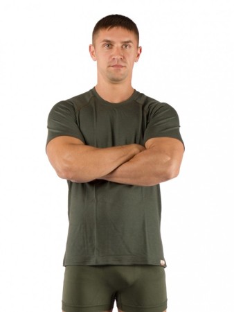 Футболка  мужская Quido/ кор. рукав/ шерсть 160/ зеленый