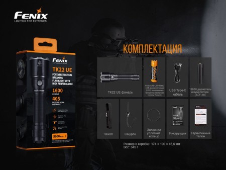 Фонарь Fenix тактический TK22UE