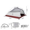 Палатка Naturehike Cloud Up NH18T030-T 20D трехместная сверхлегкая с ковриком, светло-серый, 6927595730614